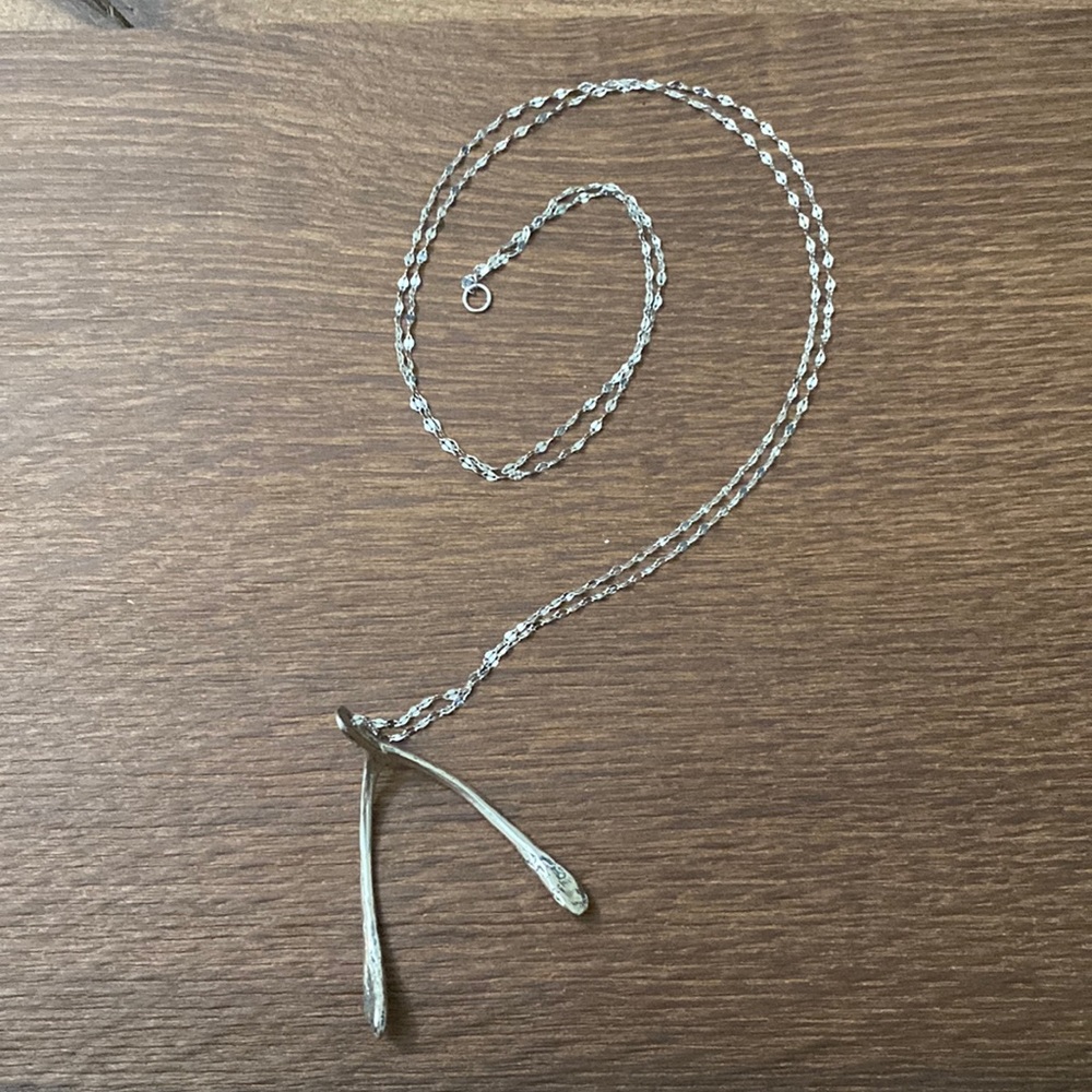 Silver Wishbone Necklace